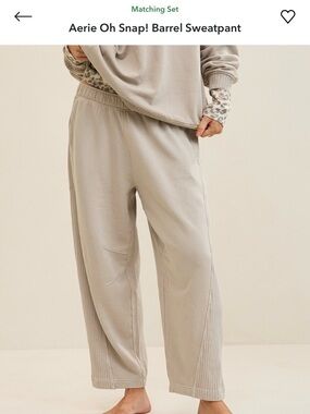 aerie Sandstone Barrel Sweatpant